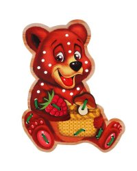 Игрушка деревянная шнуровка "медведь" Буратино в кор.300шт