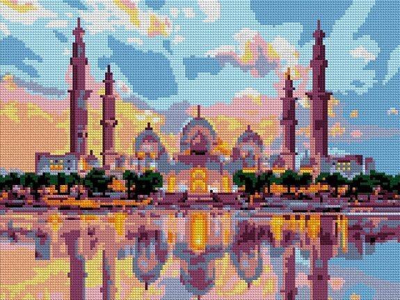 Ам-062 Алмазная мозаика 30*40 см (полное заполнение) "Мечеть Зайда"