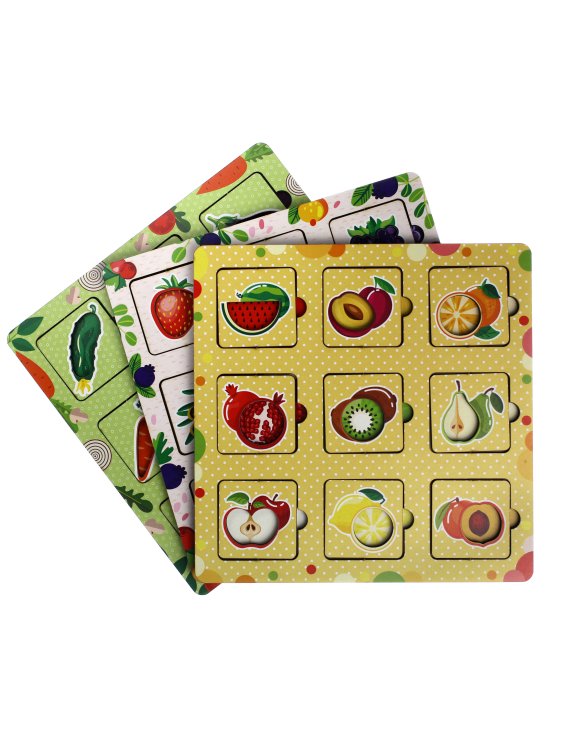 Игровой набор «Вкладыши. Фрукты, овощи и ягоды», 155102