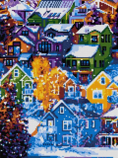 Ам-058 Алмазная мозаика 30*40 см (полное заполнение) "Зимняя Норвегия"