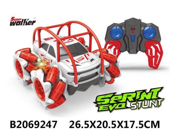 Перевертыши, вездеходы Р/У (Рыжий Кот) Машинка на р/у (16*11.5*15)"Трюковый автомобиль-1"(бат.4шт.ААА,бат.2шт.AA не в компл) (Арт. 2069247)