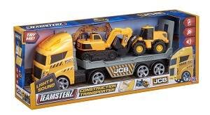 Игровой набор для детей "Строительный автоперевозчик JCB с машинками".