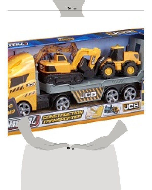 Игровой набор для детей "Строительный автоперевозчик JCB с машинками".