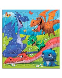 Пазл фигурный на подложке. 45 деталей. Дракончики. 30х30,5 см. ГЕОДОМ