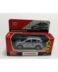 Машина металл "HONDA CR-V ПОЛИЦИЯ", длина 12см, открыв. двери, инерц, в кор. Технопарк в кор.2*36шт