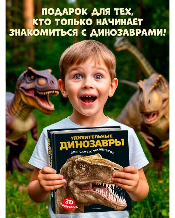 Удивительные динозавры для самых маленьких. 3D-панорамка