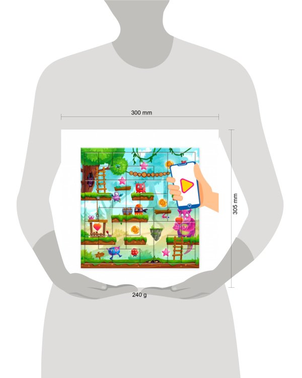 Головоломка с дополненной реальностью. 23 детали. Монстрики в игре! 30х30,5 см. ГЕОДОМ