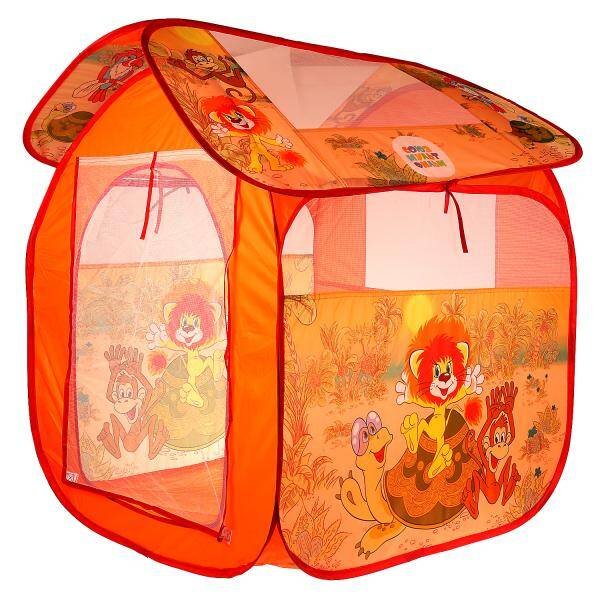 ПАЛАТКИ И КОРЗИНЫ Д/ИГРУШЕК (Умка) Палатка детская игровая СОЮЗМУЛЬТФИЛЬМ львенок и черепаха 83х80х105см Играем вместе в кор.24шт