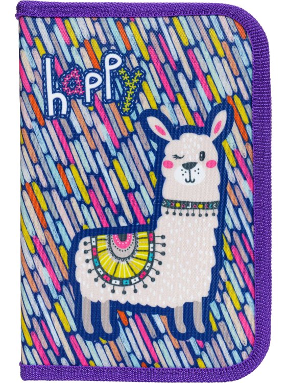 Пенал-книжка Seventeen Лама одно отд. на молнии 21х14х4