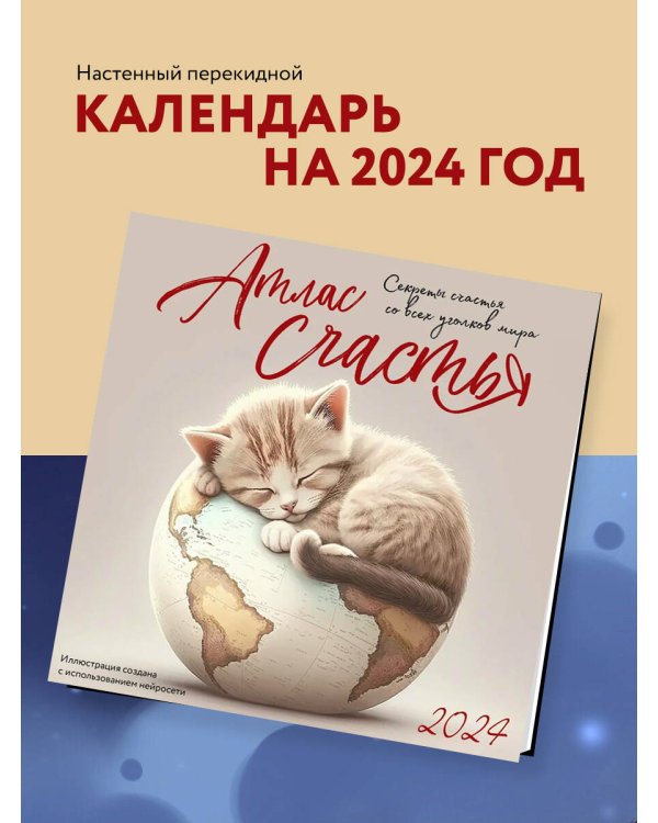 Атлас счастья. Календарь настенный на 2024 год (300х300 мм)
