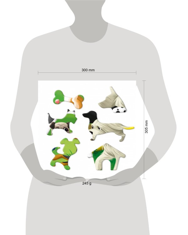 Пазл фигурный на подложке+Дополненная реальность. 45 деталей. Собачки. 30х30,5 см. ГЕОДОМ