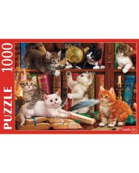 ПАЗЛЫ 1000 элементов. П1000-9660 КОТЯТА НА КНИЖНОЙ ПОЛКЕ