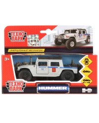 Машина металл Hummer H1 пикап полиция 12см, открыв. двери, инерц. в кор. Технопарк в кор.2*24шт
