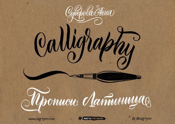 Инстахудожник Каллиграфия кистью. Прописи. Латиница