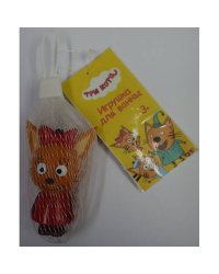 ИГРУШКА ПЛАСТИЗОЛЬ ДЛЯ ВАННЫ "КАПИТОШКА" Три Кота. Карамелька в сетке (русс. уп.) в кор.100шт