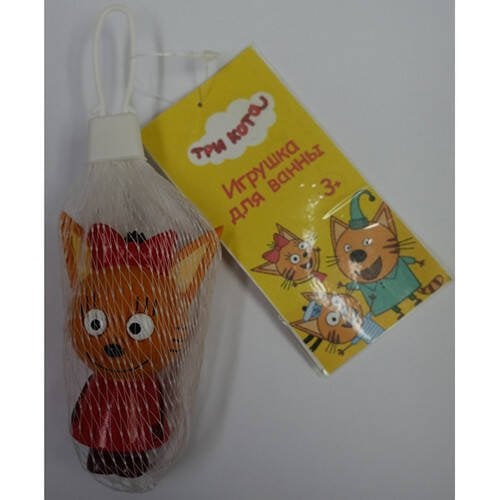 ИГРУШКА ПЛАСТИЗОЛЬ ДЛЯ ВАННЫ "КАПИТОШКА" Три Кота. Карамелька в сетке (русс. уп.) в кор.100шт