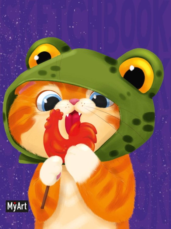 MyArt. MeowBook СКЕТЧБУК. Котик с леденцом