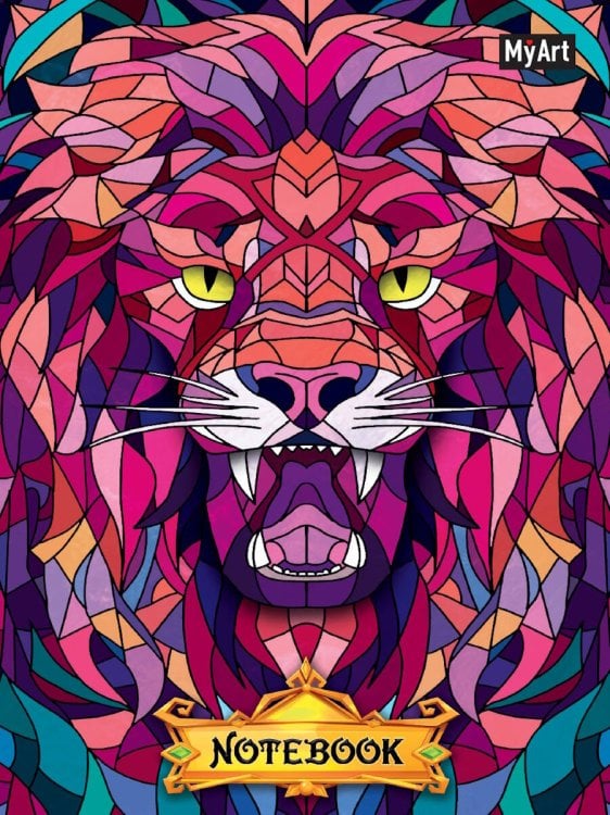 MyArt. БЛОКНОТ в клетку Витражи. Лев