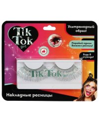 Накладные ресницы серебристые TIK TOK GIRL в кор.6*24шт