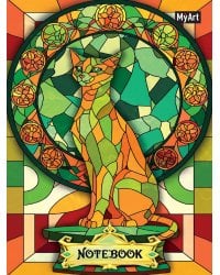 MyArt. БЛОКНОТ в клетку Витражи. Кошка