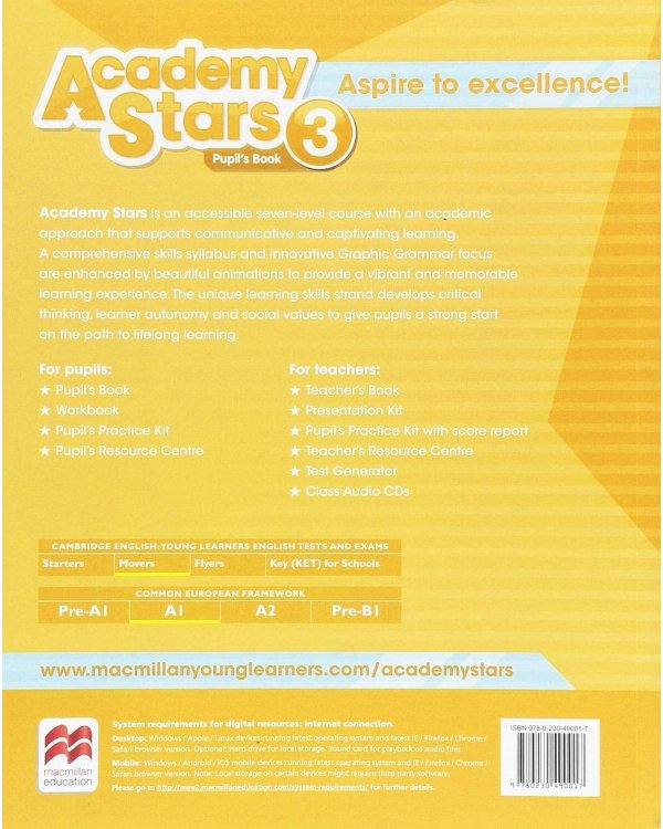 Academy Stars 3 Level 3 Pupil’s Book with online resources Учебник уровень 3