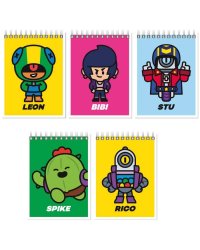 Brawl Stars. Блокнот на спирали А6, 40 л.Spike,Bibi,Rico,Stu,Br.St