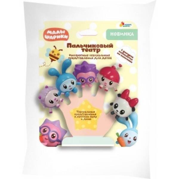 ИГРУШКА ПЛАСТИЗОЛЬ ДЛЯ ВАННЫ Капитошка Малышарики пальчиковый театр, 5 шт, блистер в кор.2*12шт