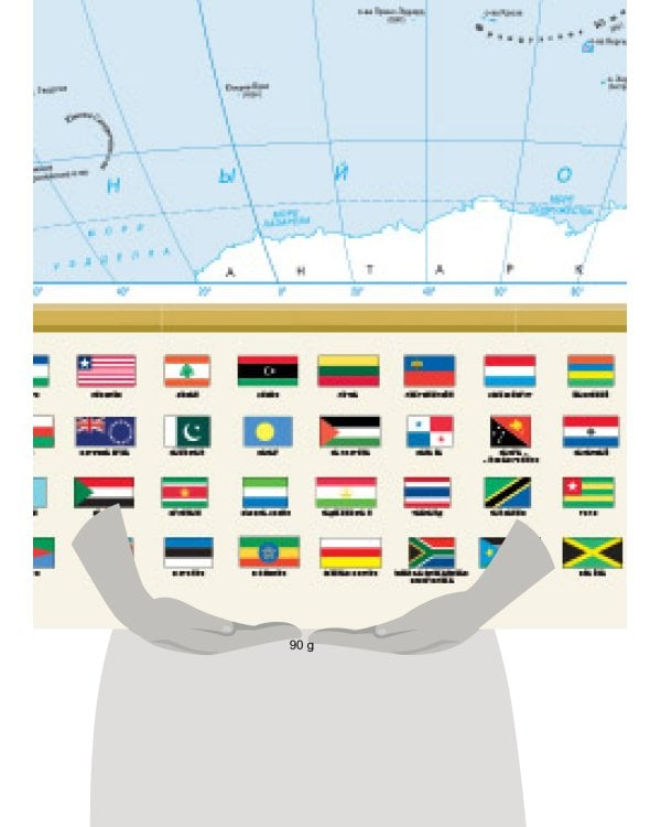 Политическая карта мира с флагами А0