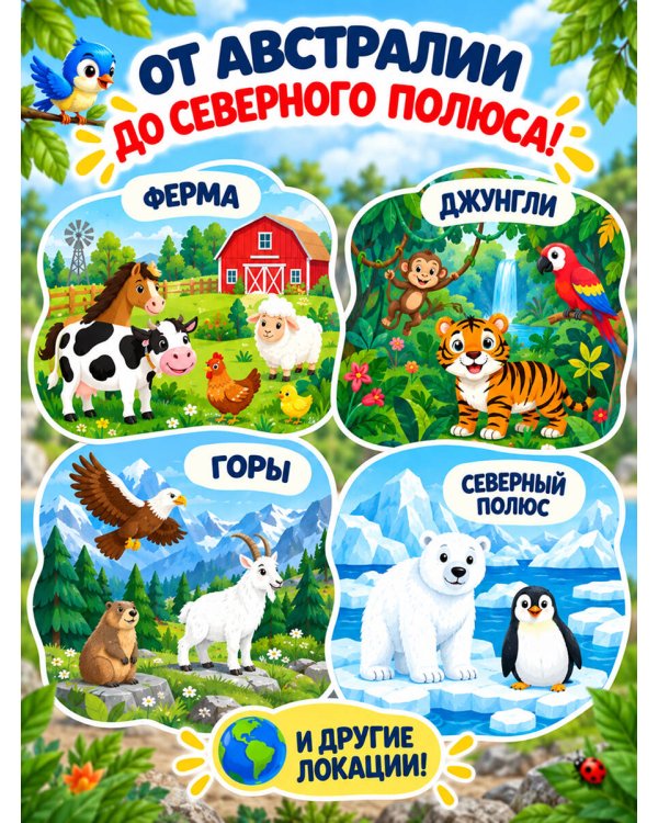 Дополнительное изображение книги «Удивительные животные. Виммельбух со звуками»