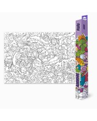 Большая раскраска. Дудл. Аниме. 101х69 см. ГЕОДОМ