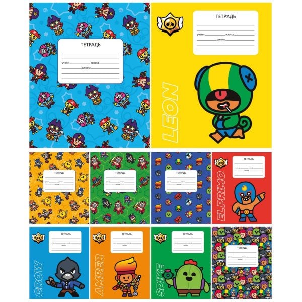 Тетрадь (Премьера Паблишинг) Brawl Stars. Тетрадь школьная, линейка, 12 л.