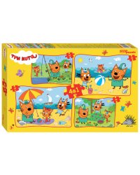 Мозаика "puzzle" 4в1 "Три кота" (АО "СТС")