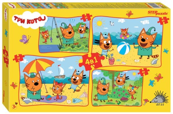 пазлы (STEPpazzle) Мозаика "puzzle" 4в1 "Три кота" (АО "СТС")