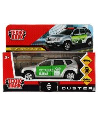 Машина металл RENAULT DUSTER ДОСТАВКА длина 12 см, двери, багаж, инерц, кор. Технопарк в кор.2*36шт