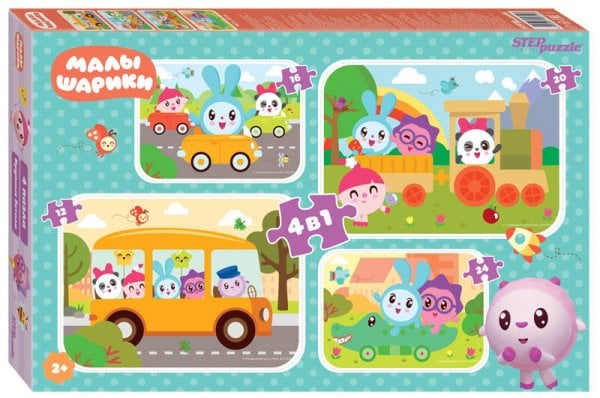 пазлы (STEPpazzle) Мозаика "puzzle" 4в1 "Малышарики" (RIKI)