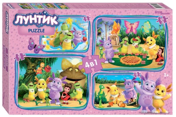 Мозаика "puzzle" 4в1 "Лунтик" (Мельница)