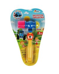 Молоток пищалка СИНИЙ ТРАКТОР блист.20*33*5см ИГРАЕМ ВМЕСТЕ в кор.2*96шт