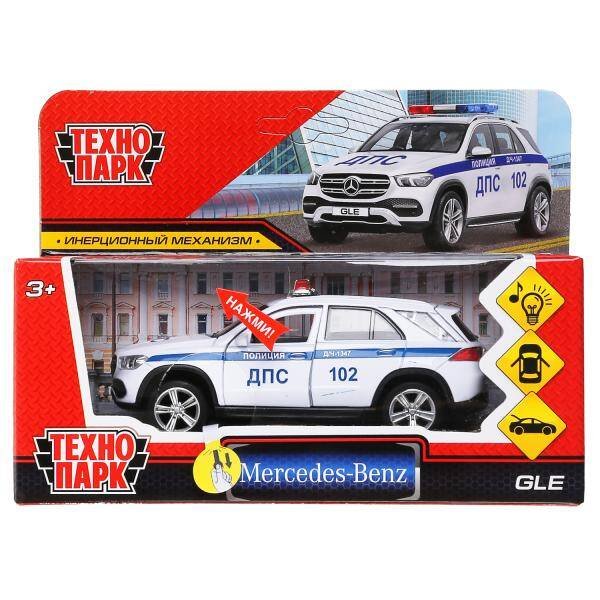 Вне серии (Умка) Машина металл свет-звук MERCEDES-BENZ GLE ПОЛИЦИЯ 12 см, двери, багаж, кор. Технопарк в кор.2*36шт