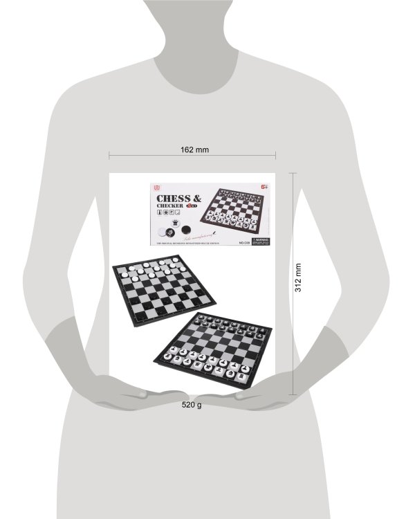 НИ 2в1 Шахматы, шашки, поле 30*30 см, кор.