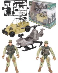 Военный игровой набор "Десант"(две фигур.,верт.,джип,в кор.)(31x11,5x25 cм) ( Арт. 2180039)