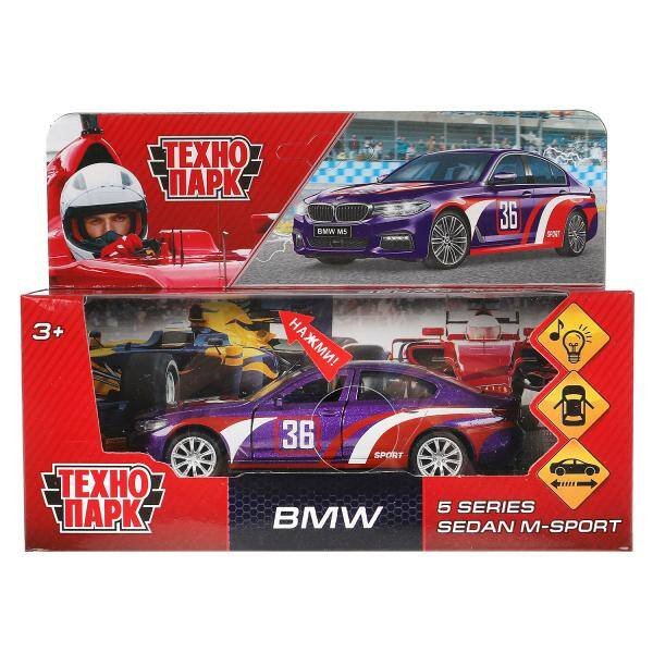 ЛЕГКОВОЙ ТРАНСПОРТ (Умка) Машина металл свет-звук BMW 5-ER SEDAN M-SPORT 12 см, двери, кор. Технопарк в кор.2*36шт