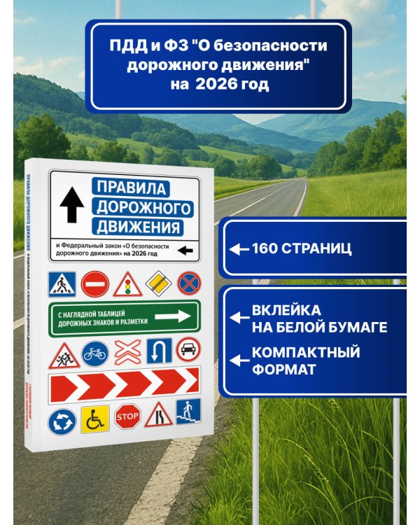 Правила дорожного движения и Федеральный закон "О безопасности дорожного движения" на 2026 год. С наглядной таблицей дорожных знаков и разметки