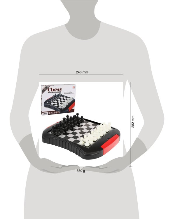 Игра настольная для взрослых: Шахматы, в компл. игр. поле магнит. с лотками 27,5х23,5см, шахматы,кор.