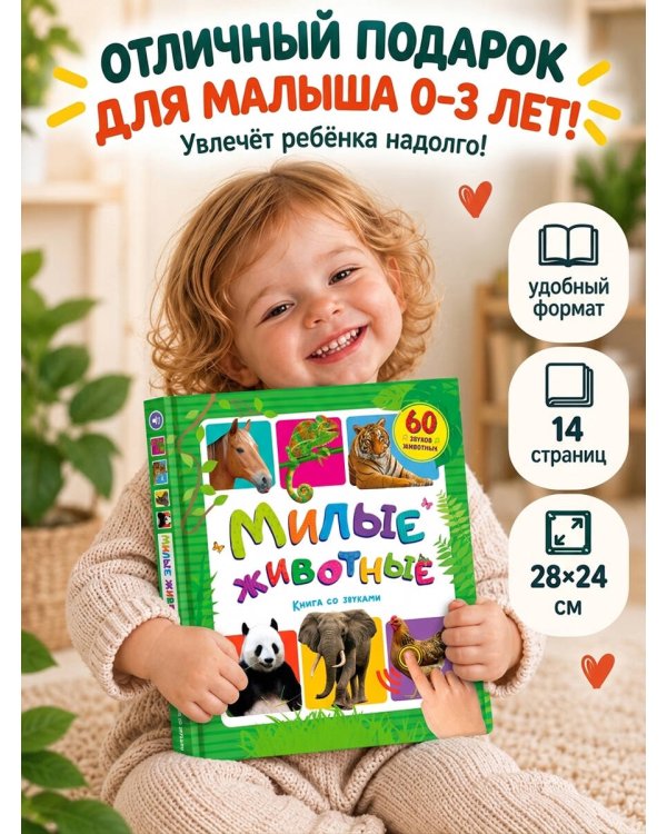 Дополнительное изображение книги «Милые животные. Книга со звуками»