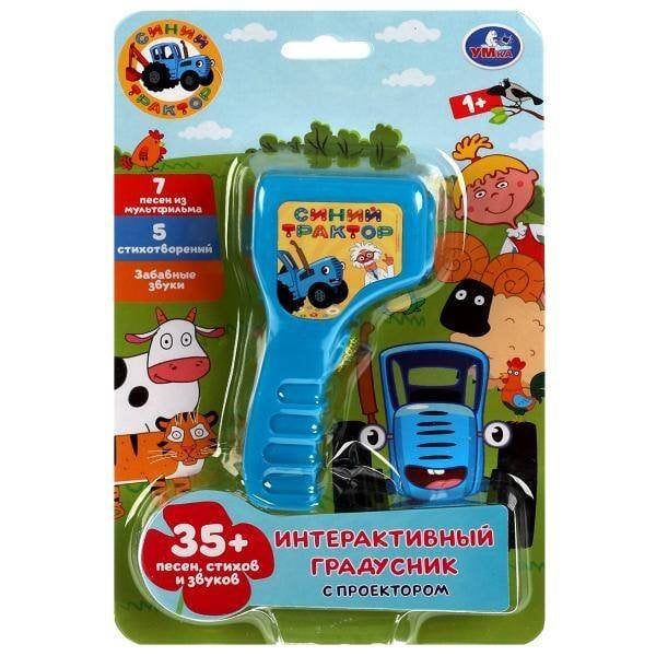 Интерактивный градусник СИНИЙ ТРАКТОР 35 песен,стихов и звуков.проектор.блист Умка в кор.72шт