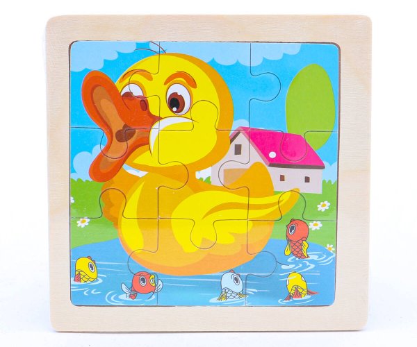 Деревянная пазл-рамка (12x12) "УТЕНОК" (9 элементов) (арт. G45)