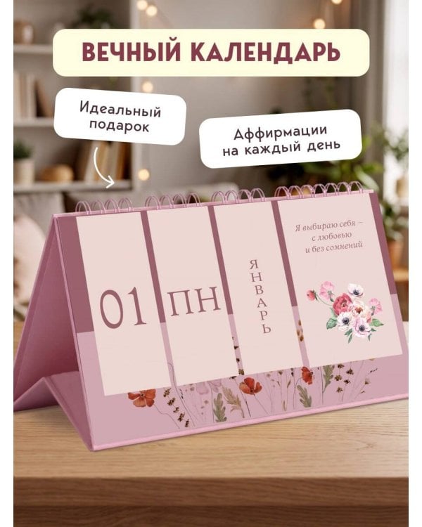 Дополнительное изображение книги «Я открыта чудесам и приятным переменам! Календарь настольный четырехблочный с аффирмациями на каждый день»