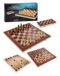 НИ 3 в1 Шахматы, шашки, нарды, игр поле 40х40см