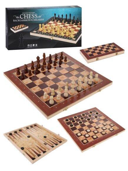 НИ 3 в1 Шахматы, шашки, нарды, игр поле 40х40см