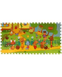 Коврик-пазл Оранжевая корова 8 сегментов, каждый 31.5*31.5см ИГРАЕМ ВМЕСТЕ в кор.12шт